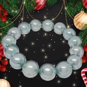 Light Blue Beads Stretchy Bracelet